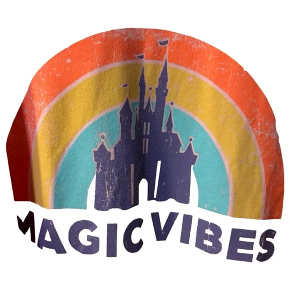 Unisex Retro Breathable Disney World Castle Crew Neck Cotton Blend Tee Large - Picture 4 of 6